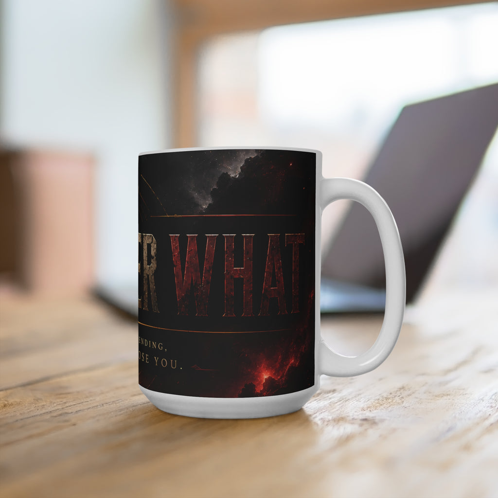 Inspirational 'Matter What' 15oz Coffee Mug — Bold Dark Fantasy Design, "No Matter What I'd Still Choose You"