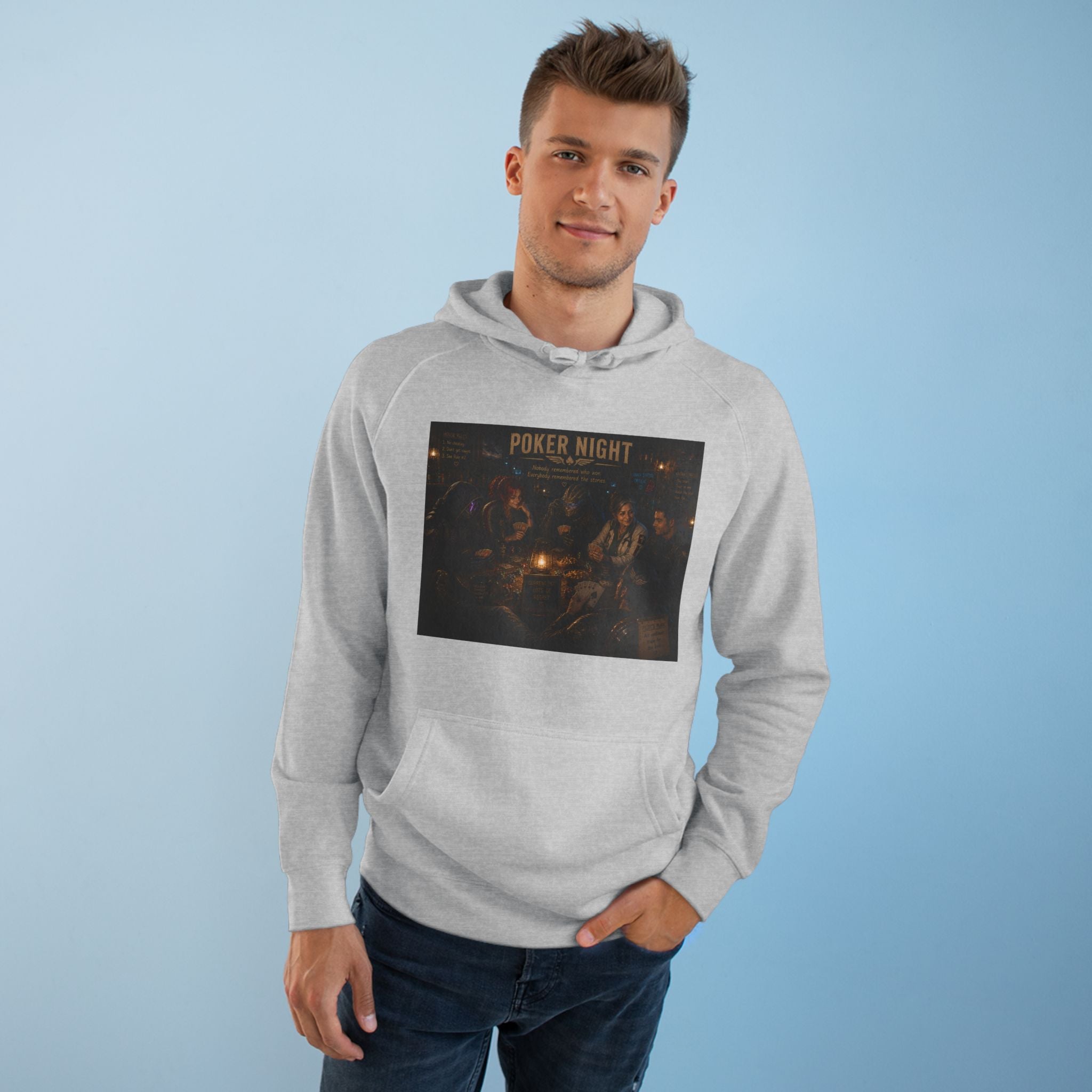 Poker Night Hoodie — Vintage Card Game Crew Sweatshirt
