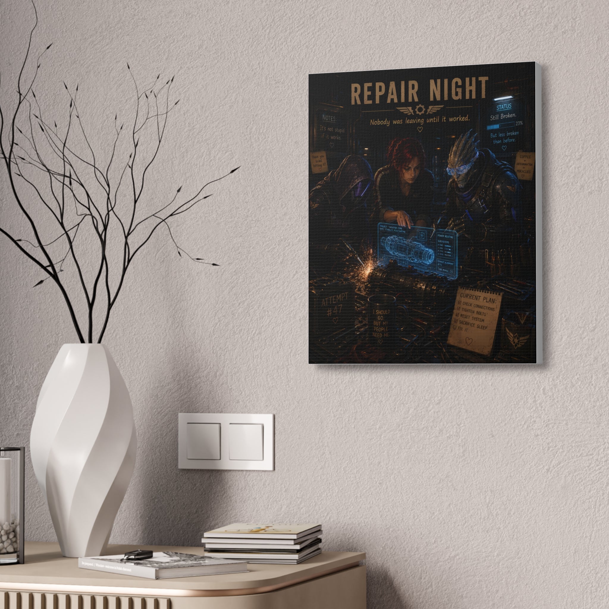 Repair Night — Canvas Wall Art