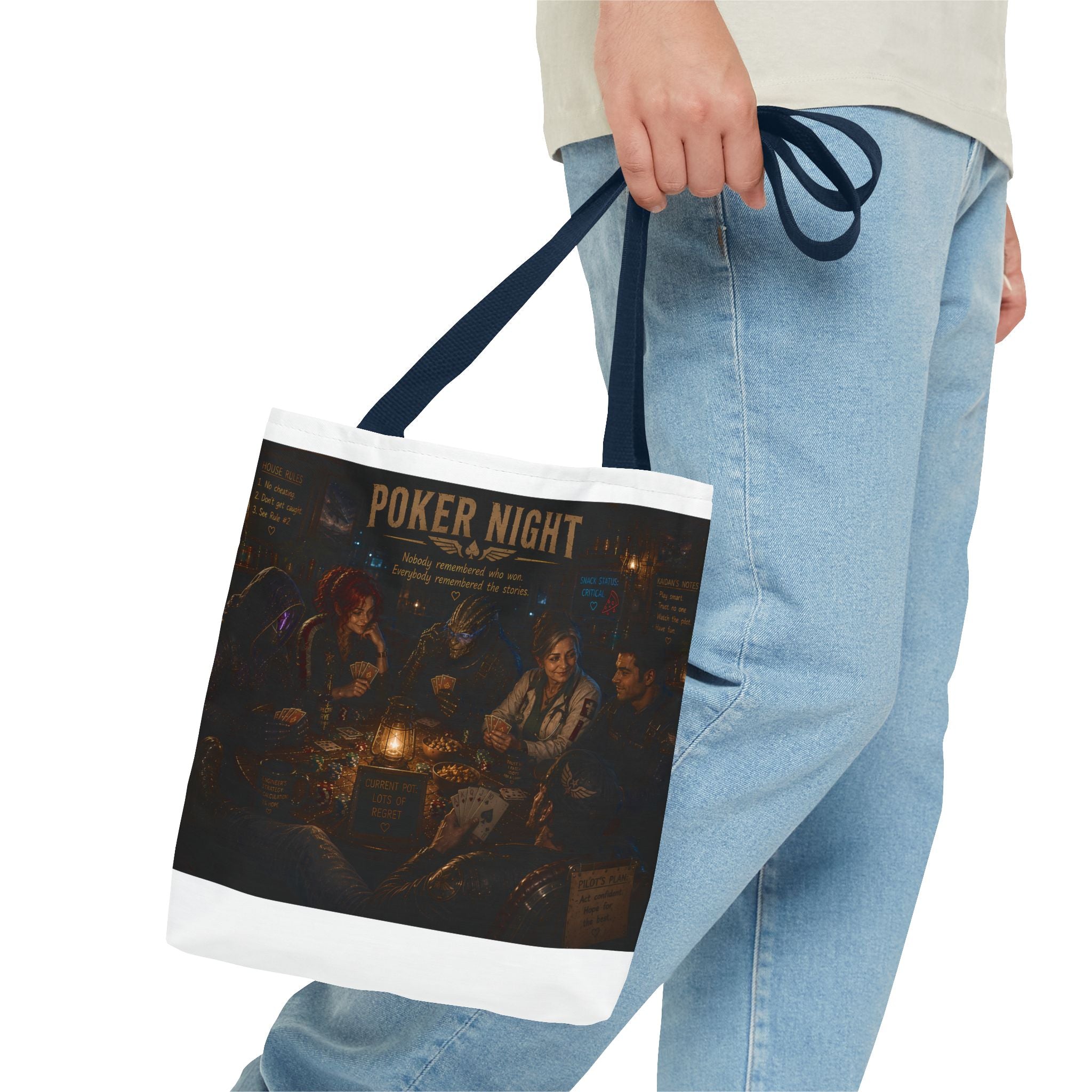 Poker Night Tote Bag — Vintage Casino Game Night Canvas Tote