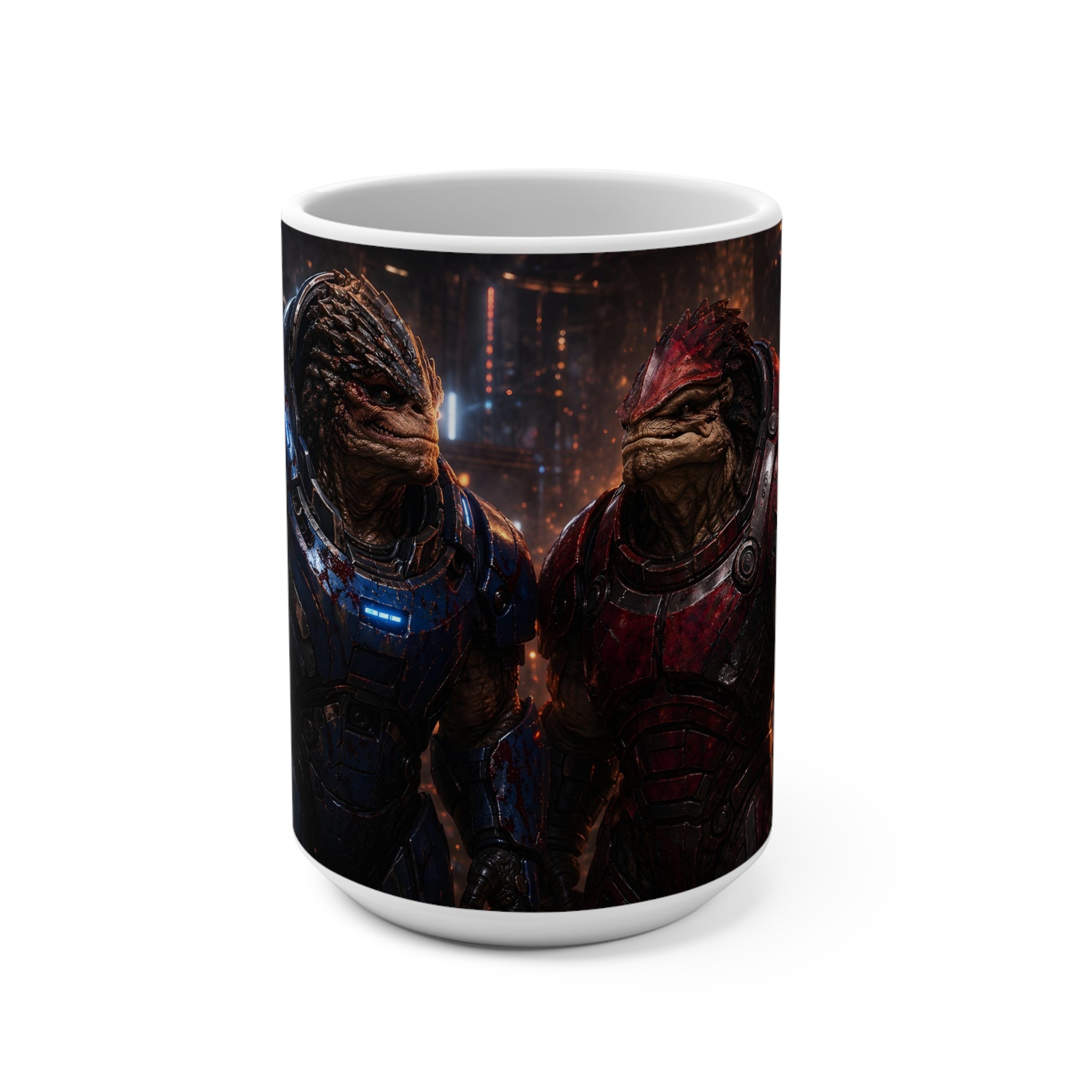 Clash of the Titans: Standoff — Krogan Warriors Fan Art 15oz Ceramic Mug | Mass Effect