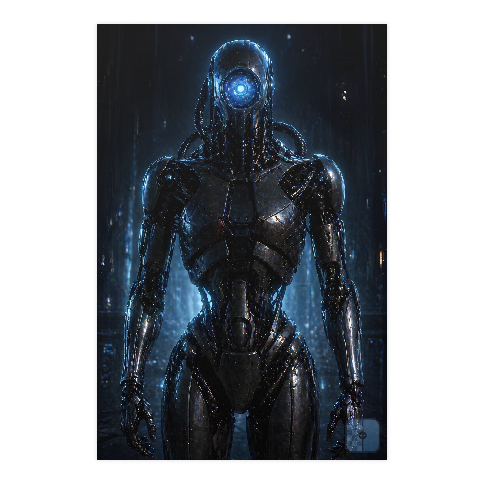 Self-Aware — Cybernetic Entity Sci-Fi Matte Poster | Wall Art