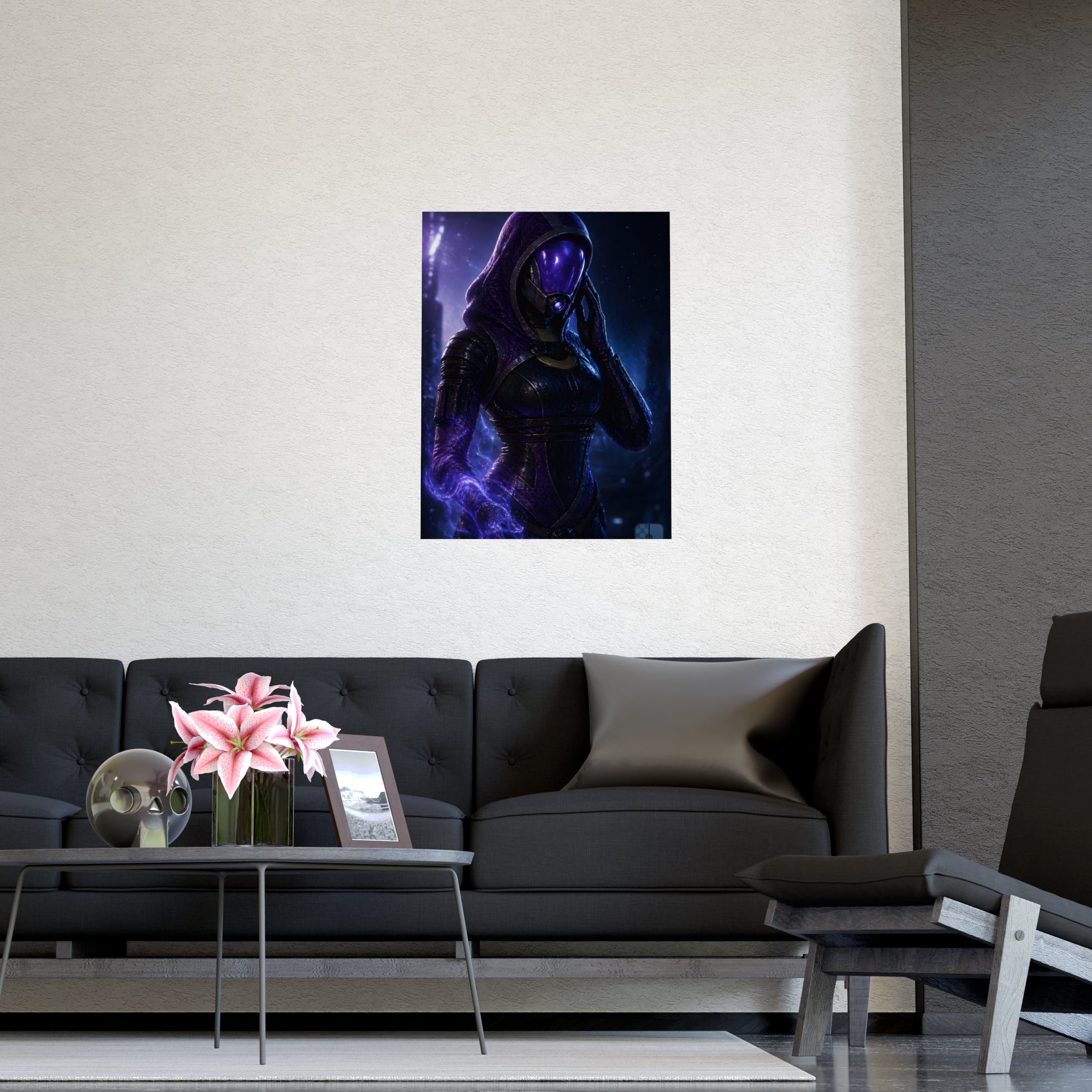 Behind the Mask — Tali'Zorah Fan Art Matte Poster | Sci-Fi Wall Art