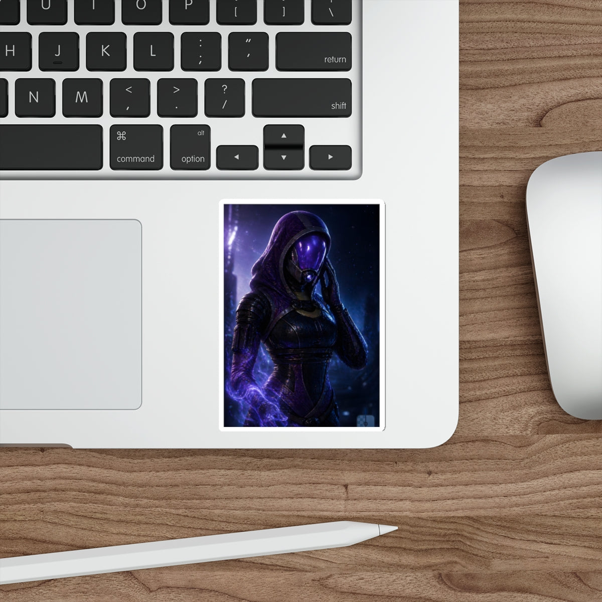 Behind the Mask — Tali'Zorah Fan Art Die-Cut Sticker | Mass Effect Decal
