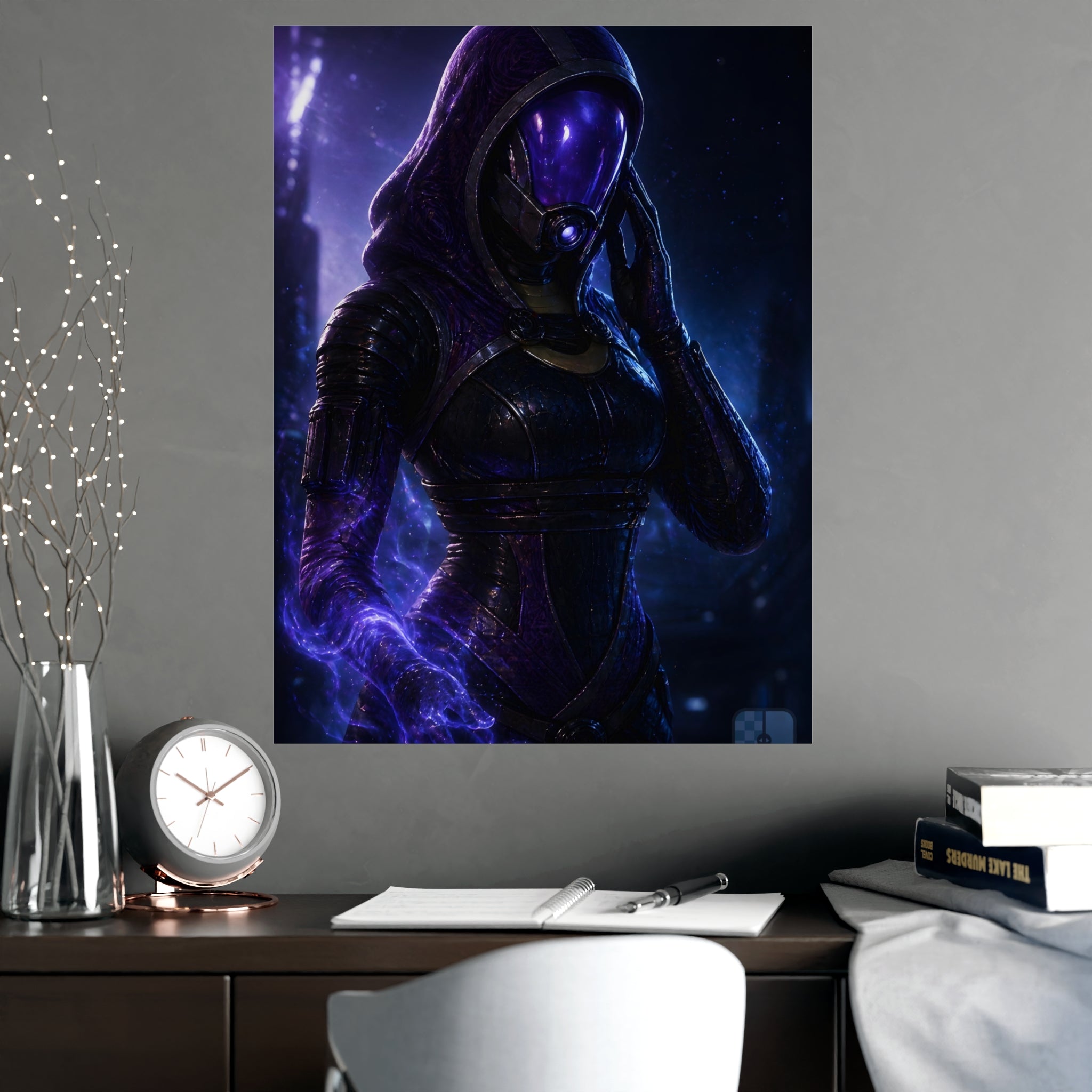 Behind the Mask — Tali'Zorah Fan Art Matte Poster | Sci-Fi Wall Art