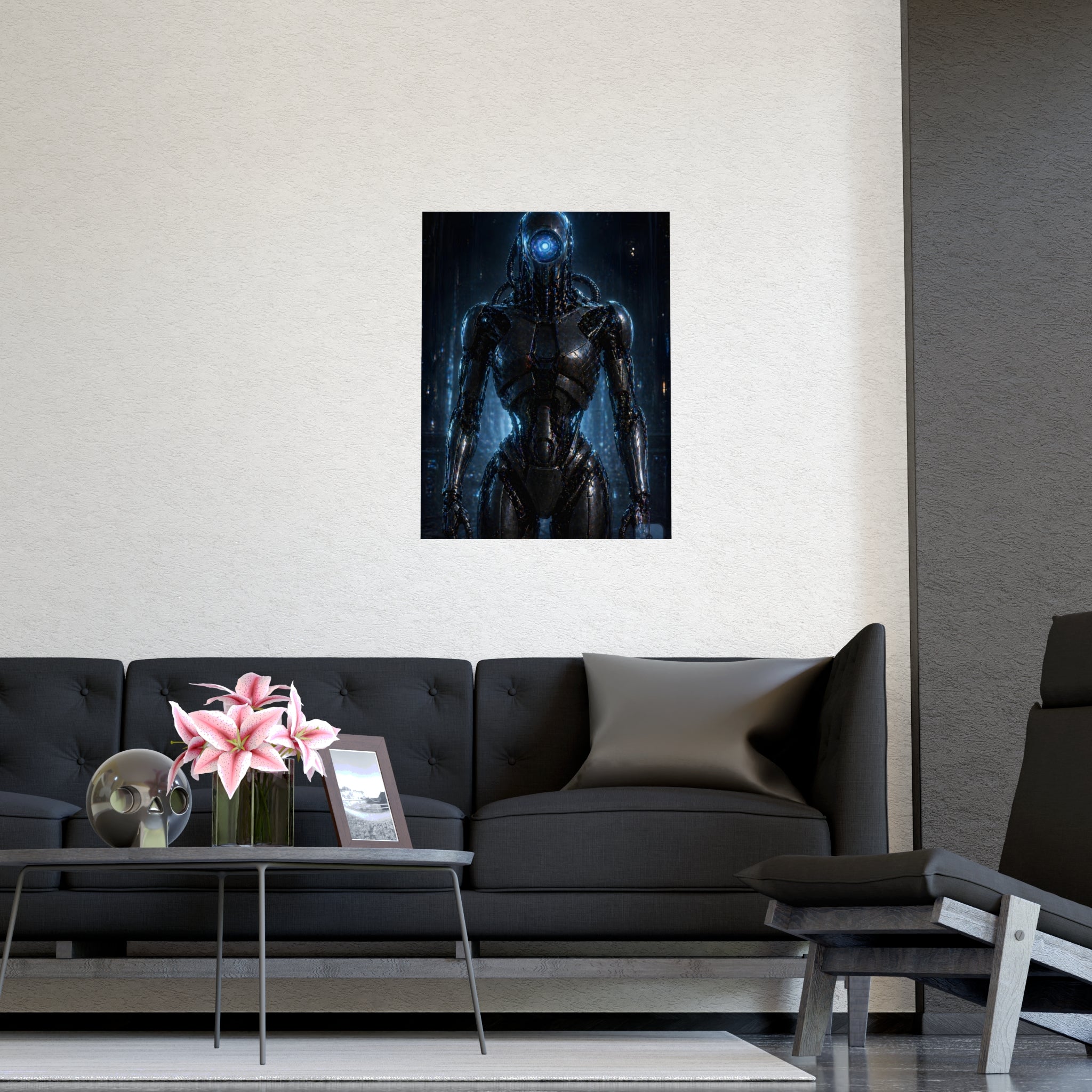 Self-Aware — Cybernetic Entity Sci-Fi Matte Poster | Wall Art