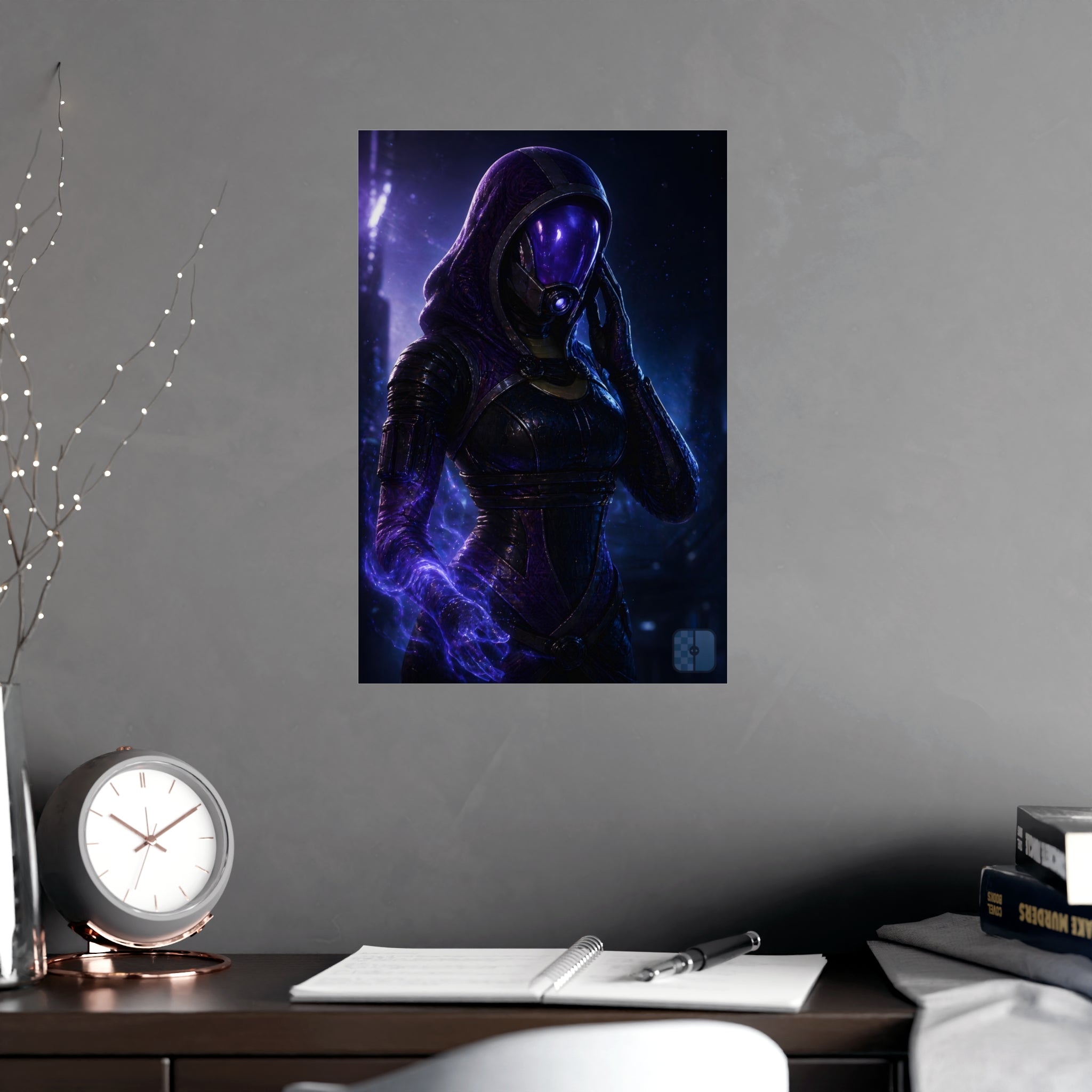 Behind the Mask — Tali'Zorah Fan Art Matte Poster | Sci-Fi Wall Art