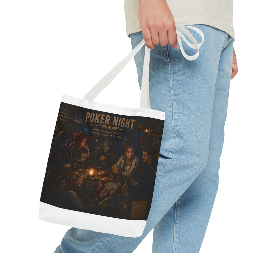 Poker Night Tote Bag — Vintage Casino Game Night Canvas Tote