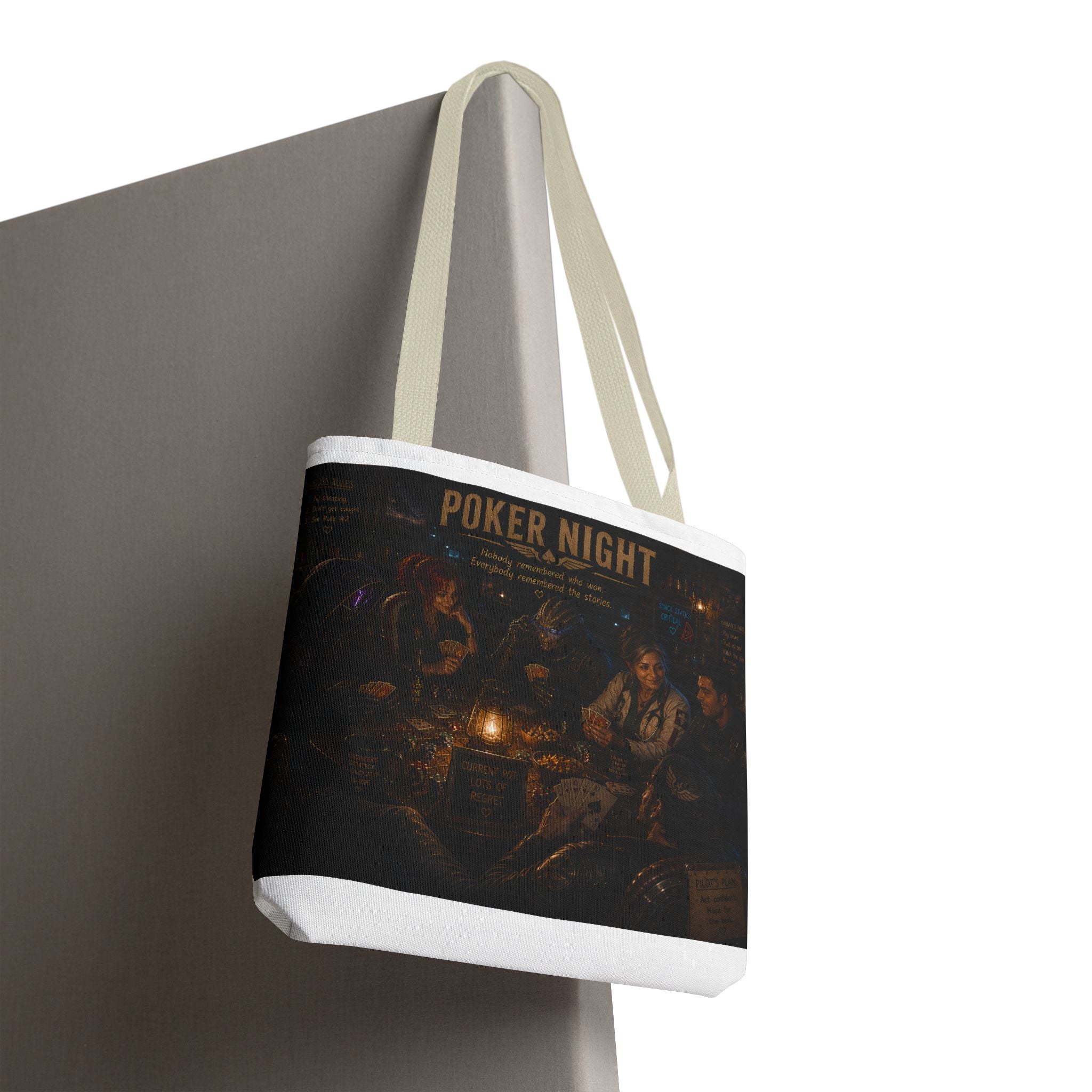 Poker Night Tote Bag — Vintage Casino Game Night Canvas Tote