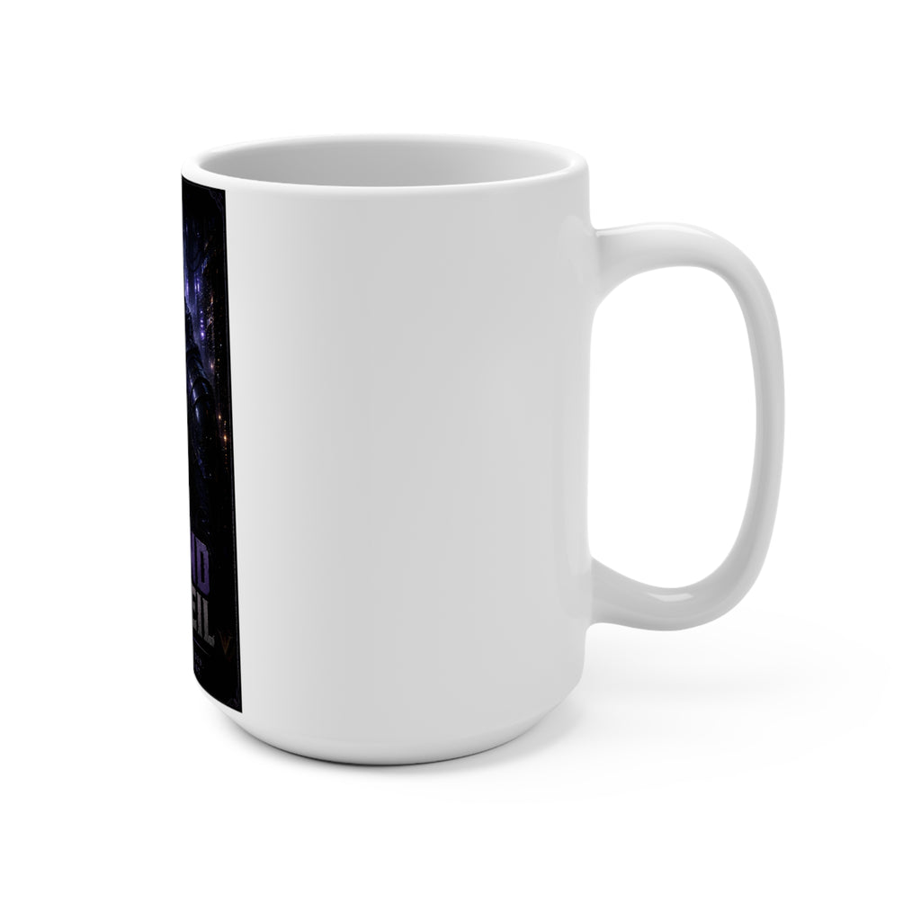 Behind the Veil 15oz Ceramic Mug — Dark Cyber Hooded Design