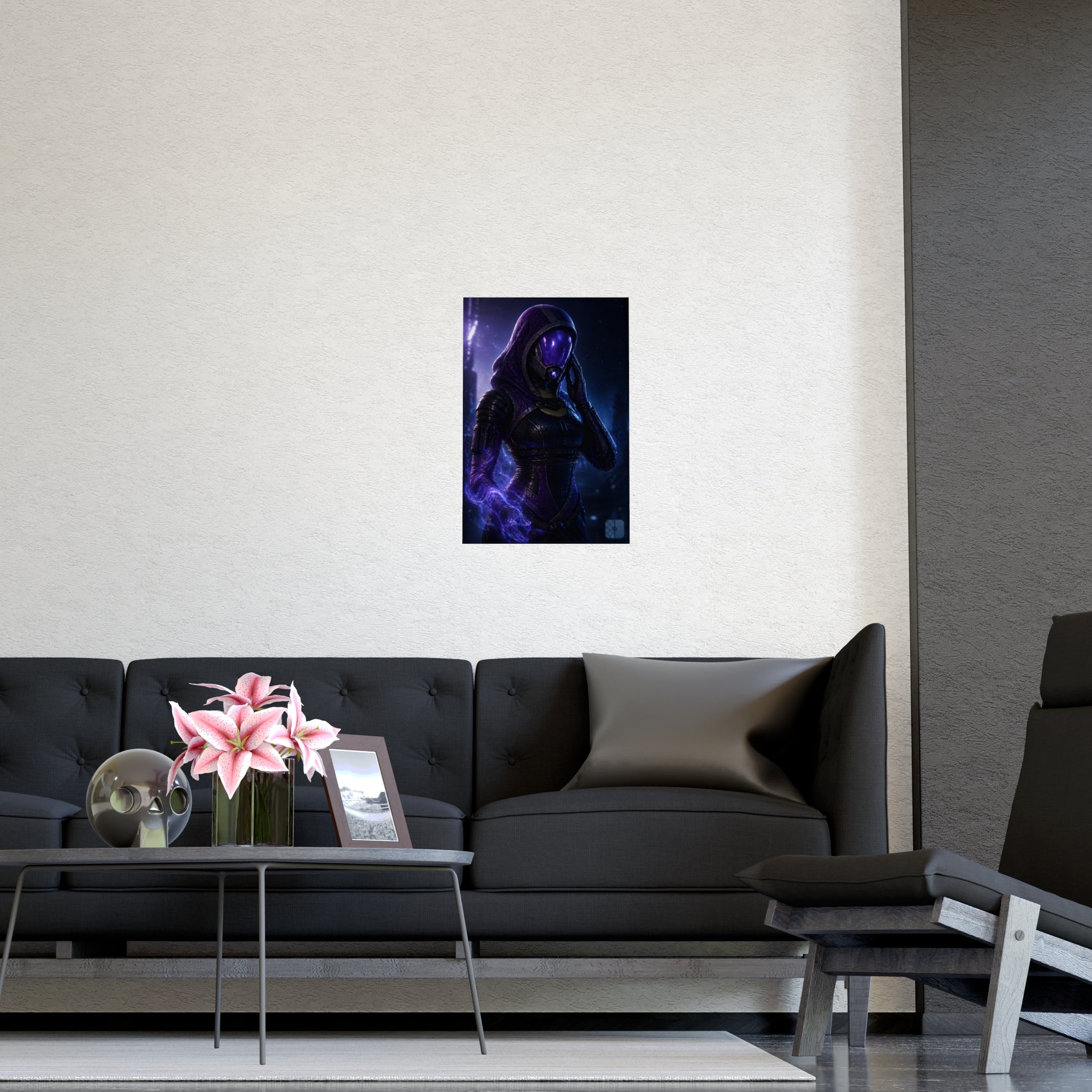 Behind the Mask — Tali'Zorah Fan Art Matte Poster | Sci-Fi Wall Art
