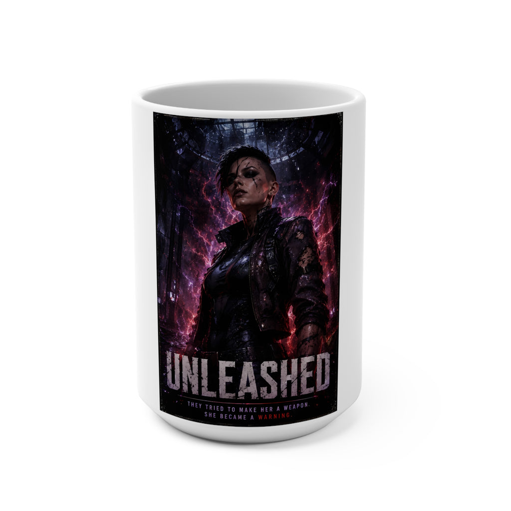 Unleashed Cyberpunk Character 15oz Mug — Bold Sci‑Fi Coffee Cup