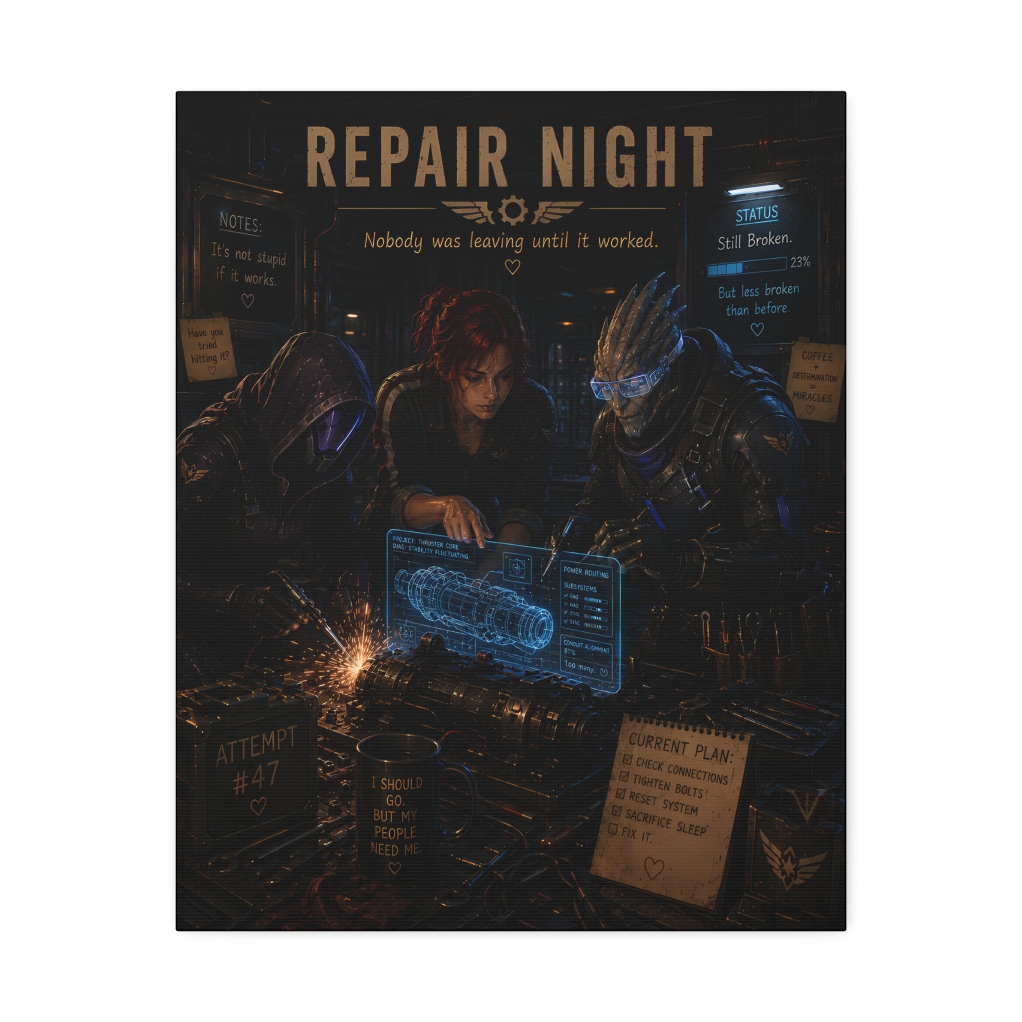 Repair Night — Canvas Wall Art