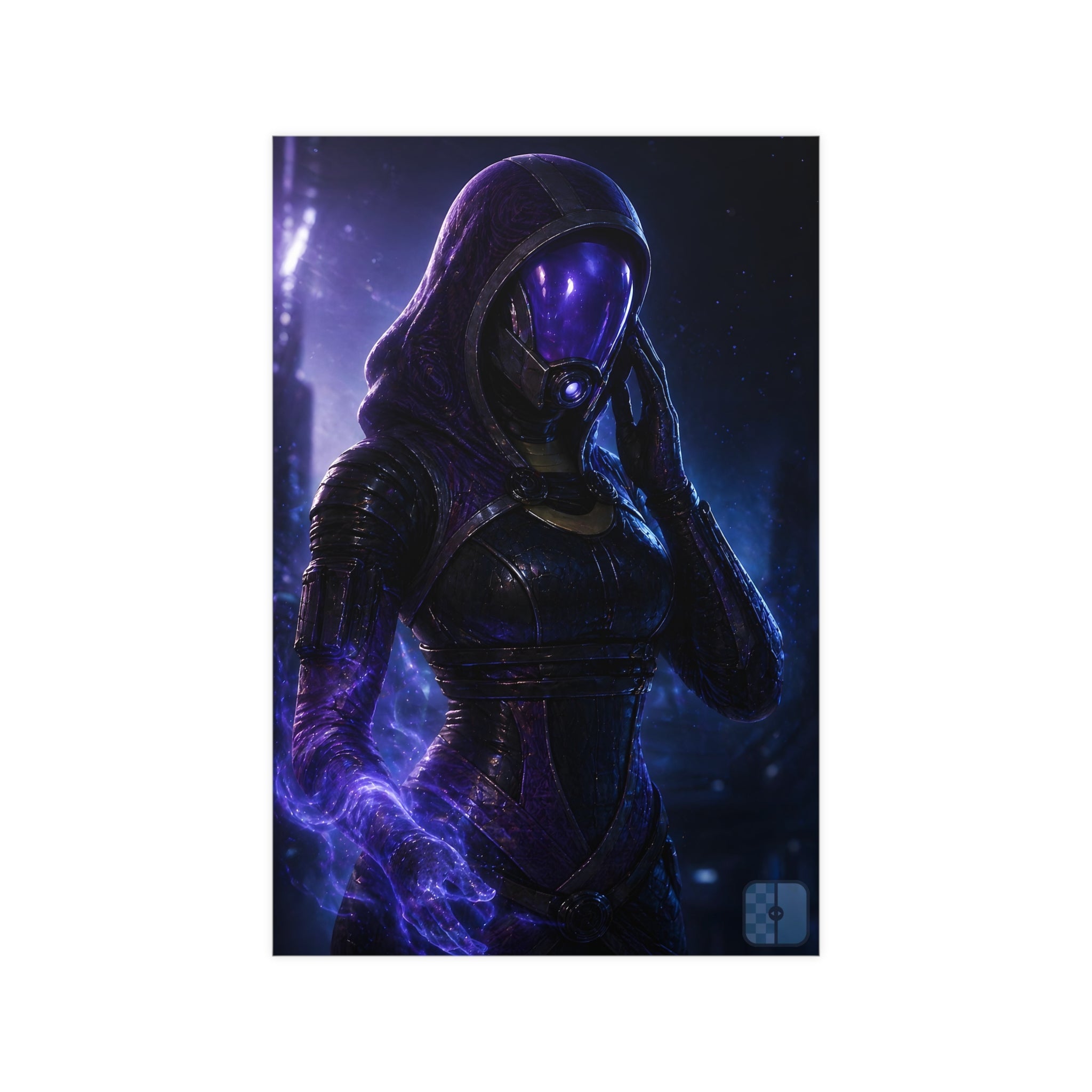 Behind the Mask — Tali'Zorah Fan Art Matte Poster | Sci-Fi Wall Art