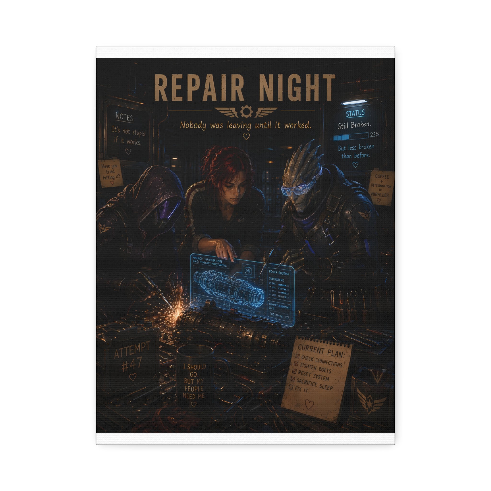 Repair Night — Canvas Wall Art