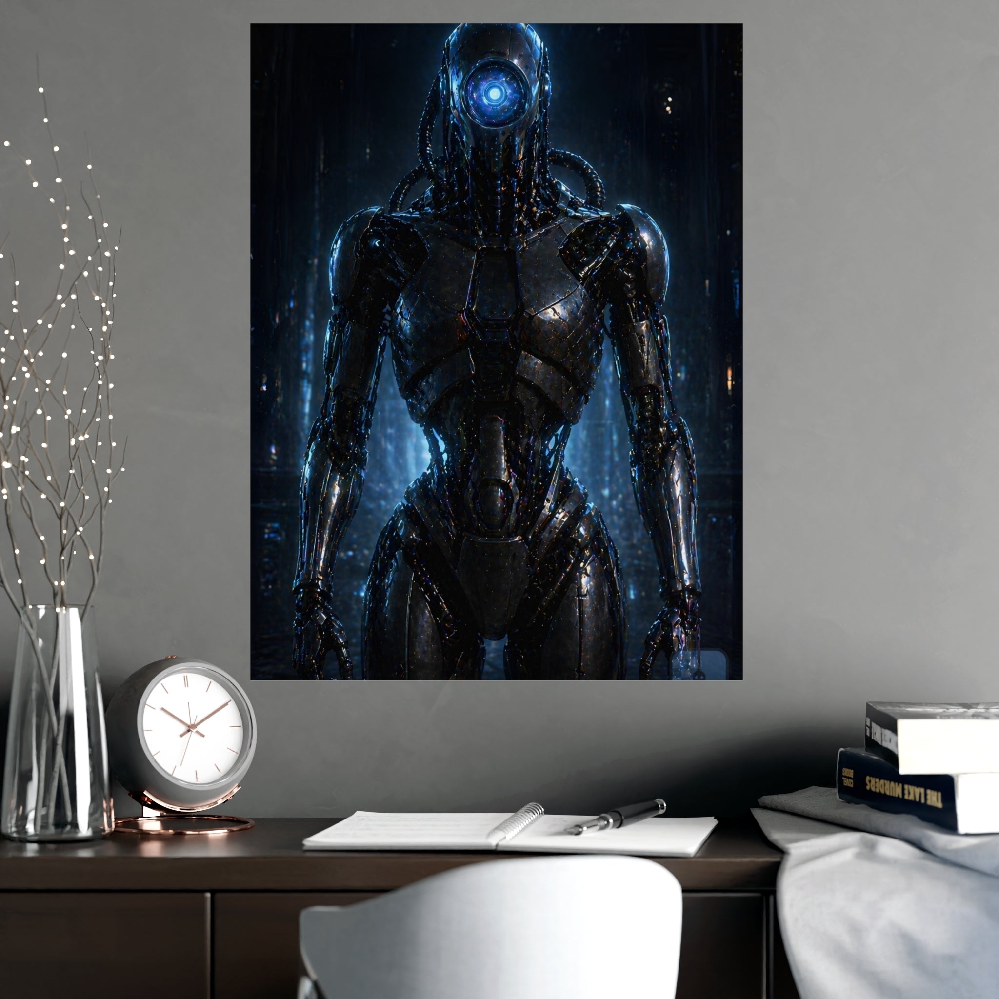Self-Aware — Cybernetic Entity Sci-Fi Matte Poster | Wall Art