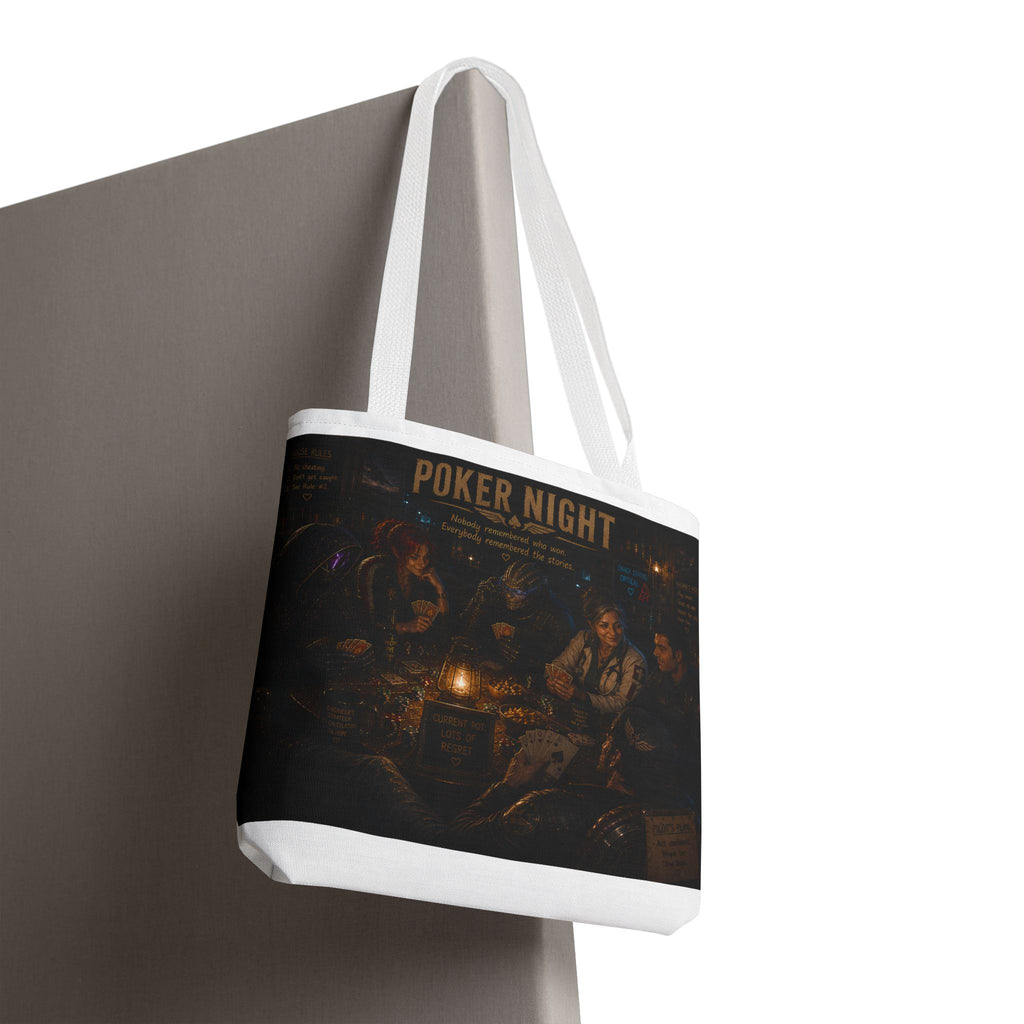 Poker Night Tote Bag — Vintage Casino Game Night Canvas Tote