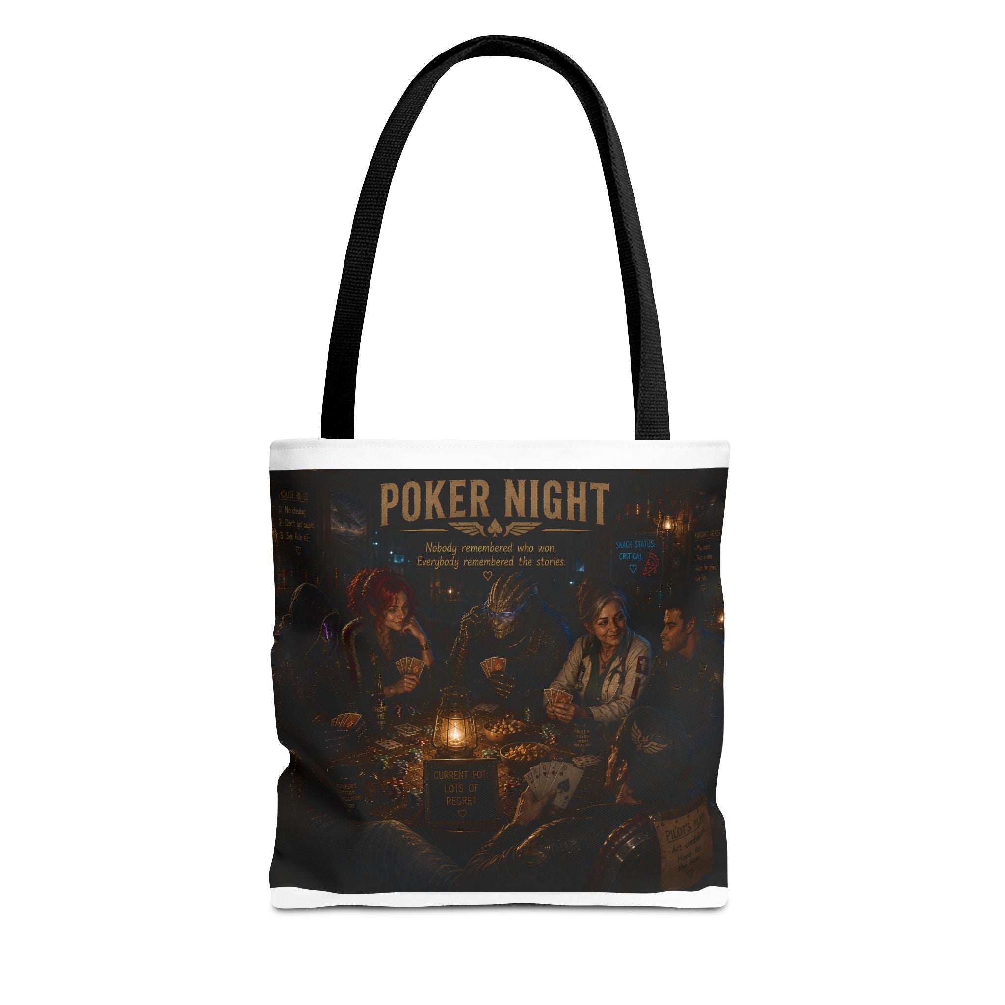 Poker Night Tote Bag — Vintage Casino Game Night Canvas Tote
