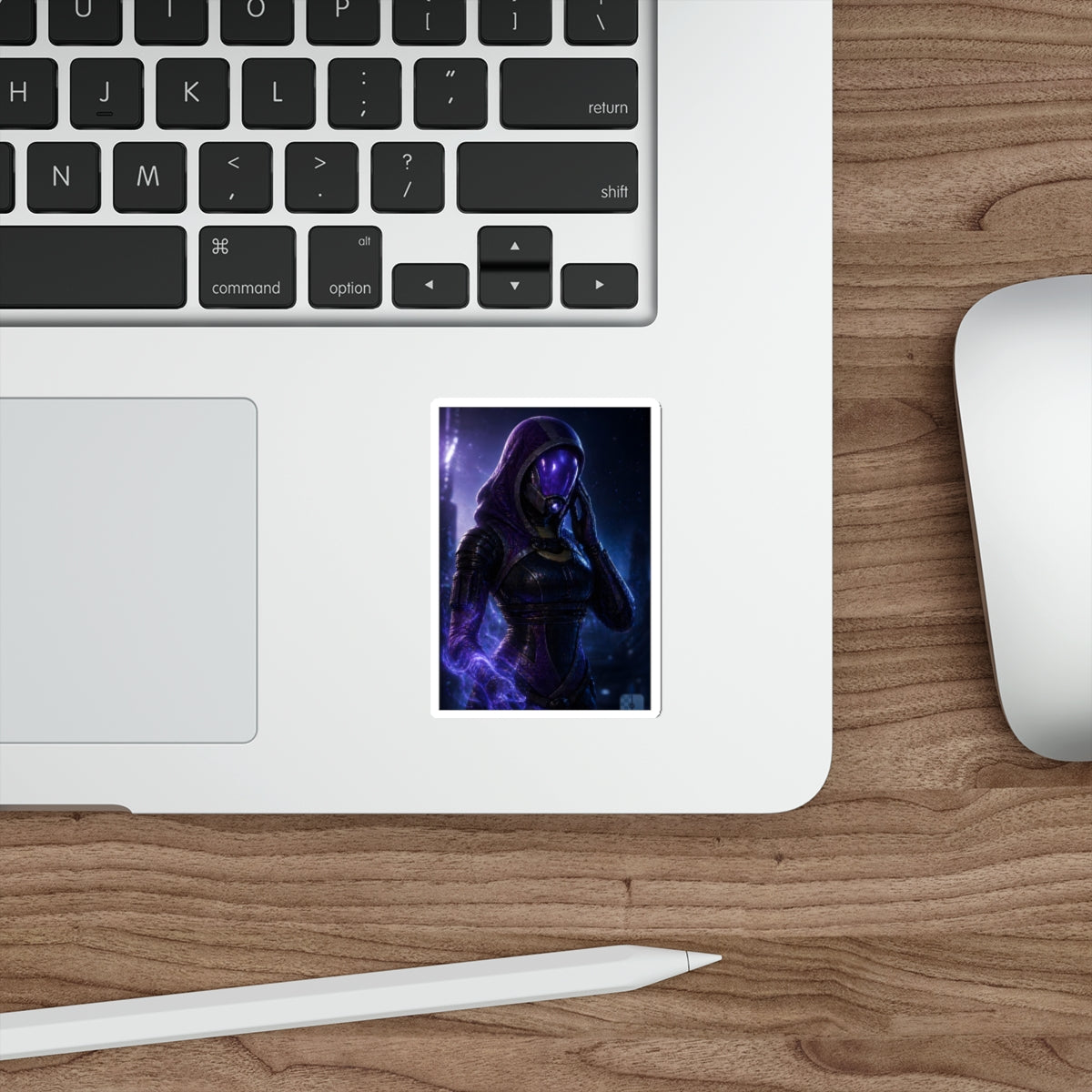 Behind the Mask — Tali'Zorah Fan Art Die-Cut Sticker | Mass Effect Decal