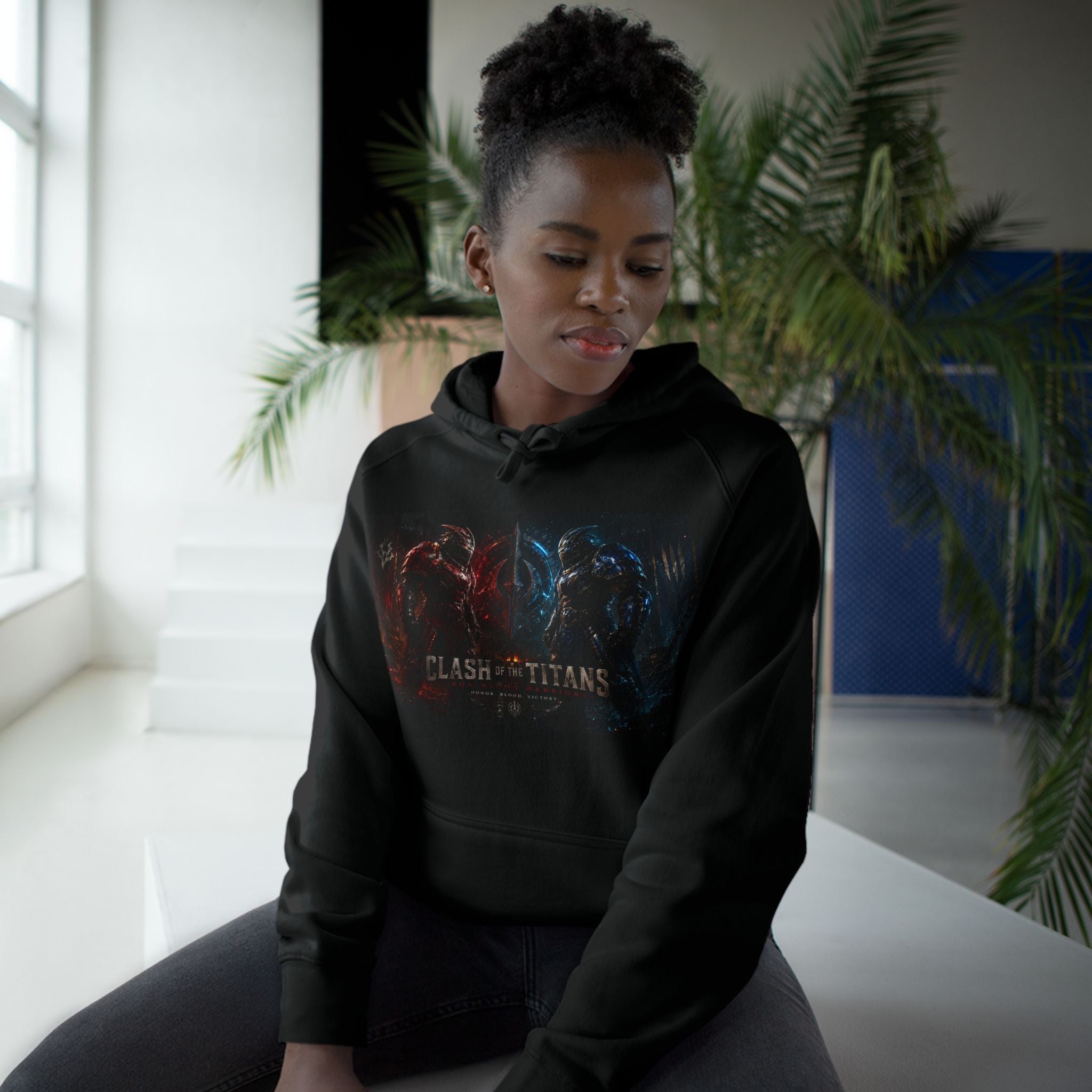 Clash of Titans Hoodie — Dual Dragon Battle Graphic Pullover