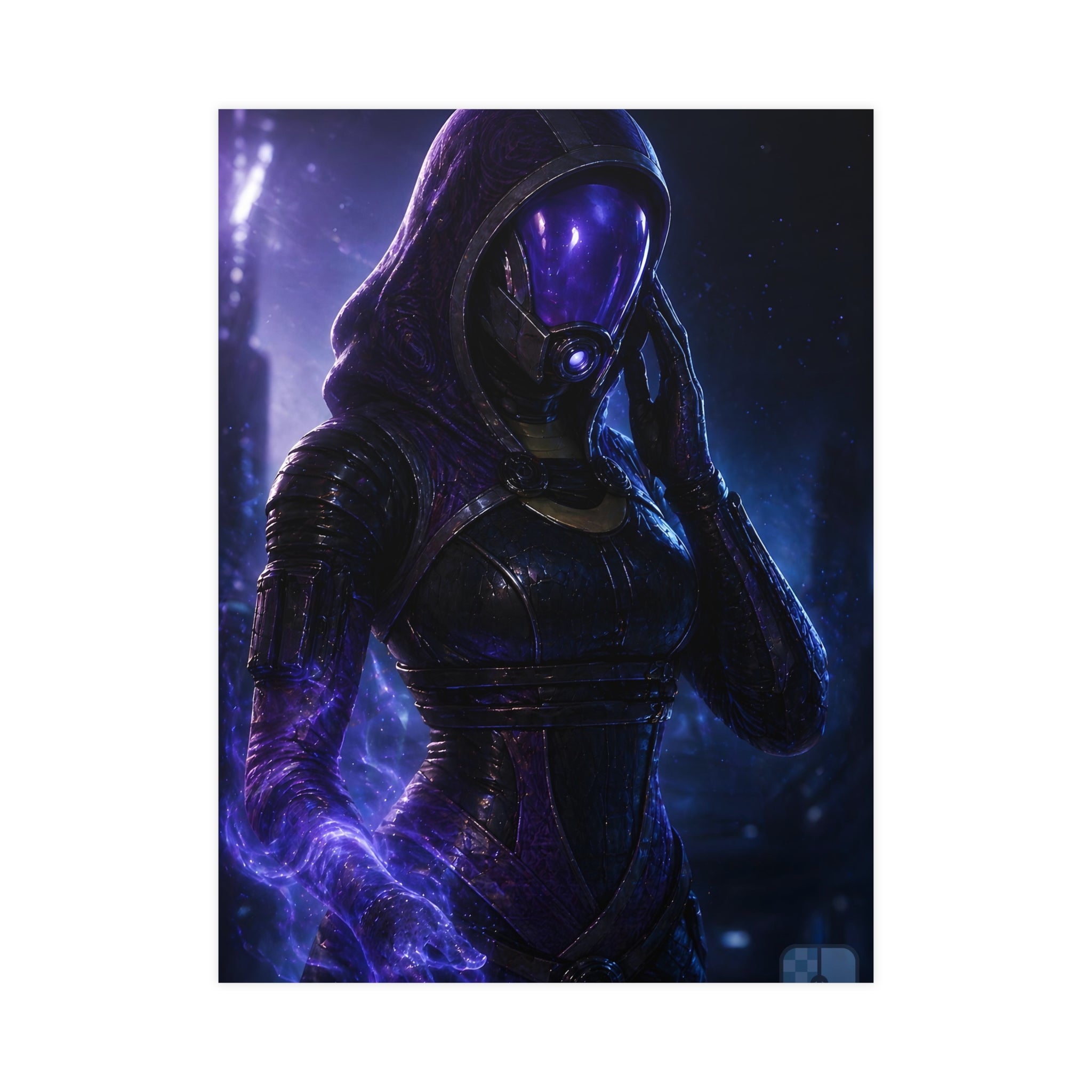 Behind the Mask — Tali'Zorah Fan Art Matte Poster | Sci-Fi Wall Art