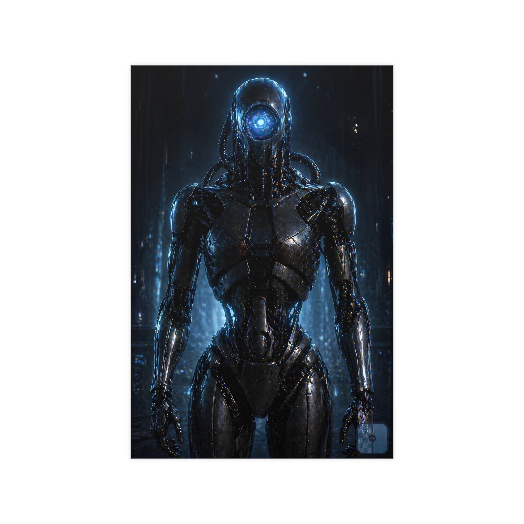 Self-Aware — Cybernetic Entity Sci-Fi Matte Poster | Wall Art