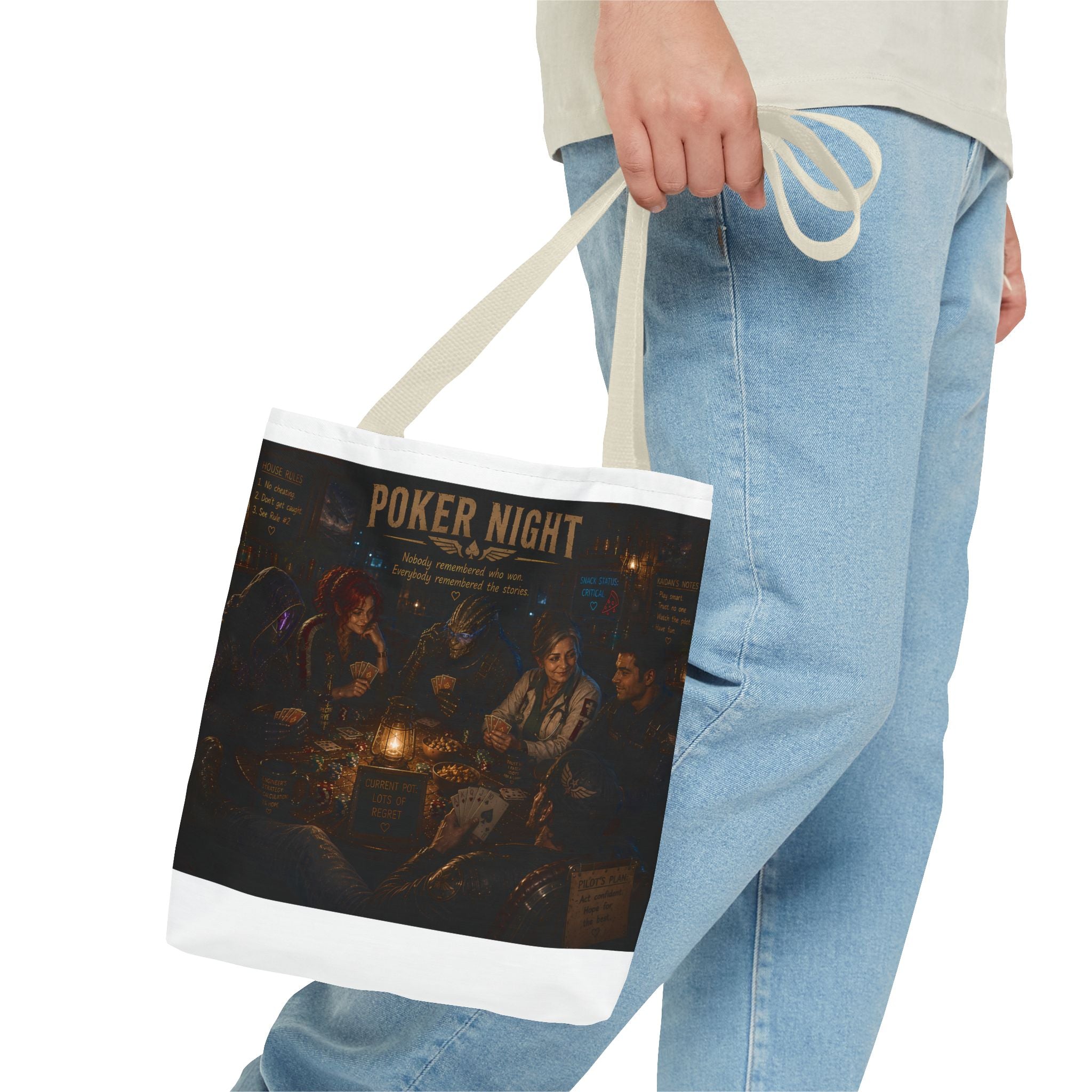 Poker Night Tote Bag — Vintage Casino Game Night Canvas Tote