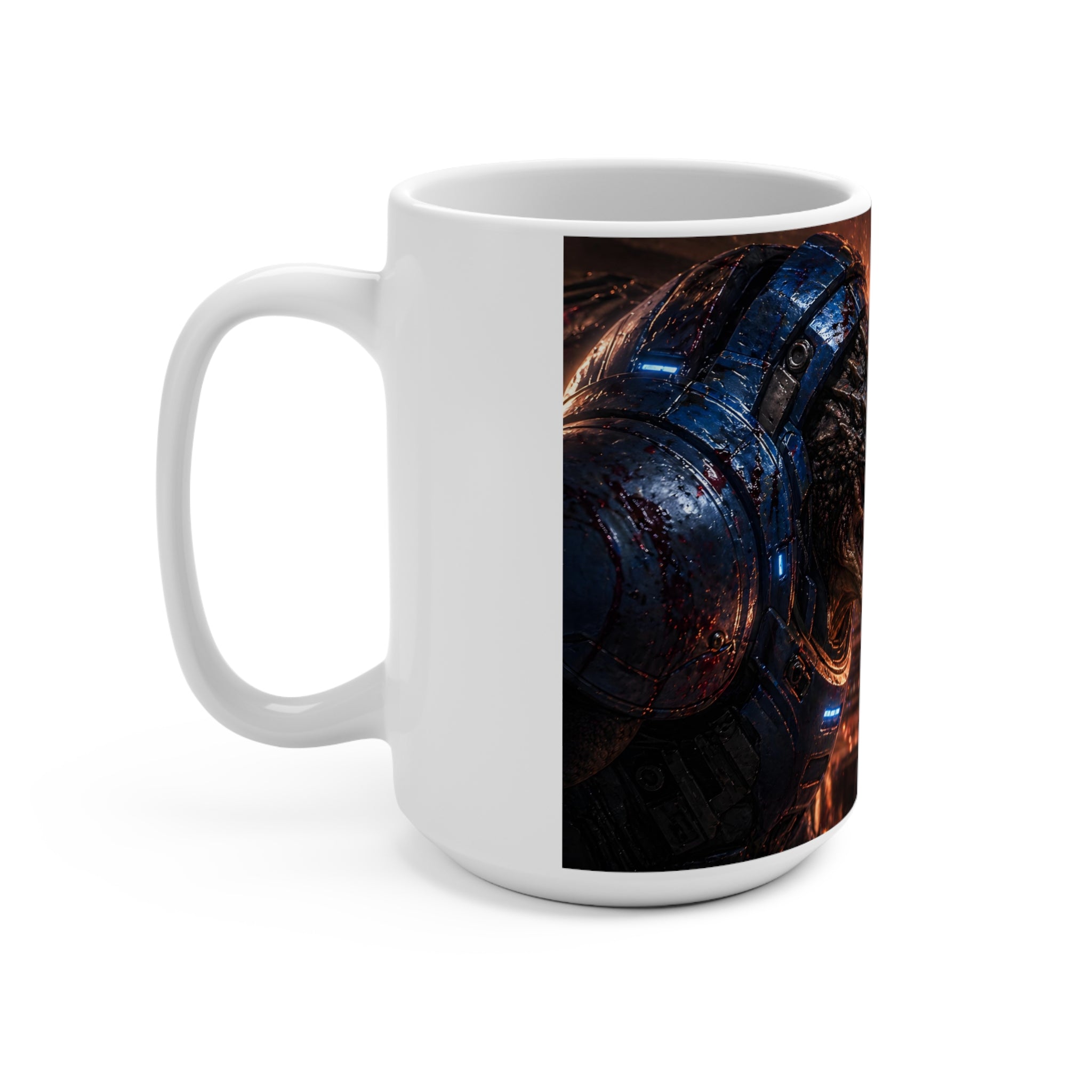 Clash of the Titans — Krogan Warriors Fan Art 15oz Ceramic Mug | Mass Effect