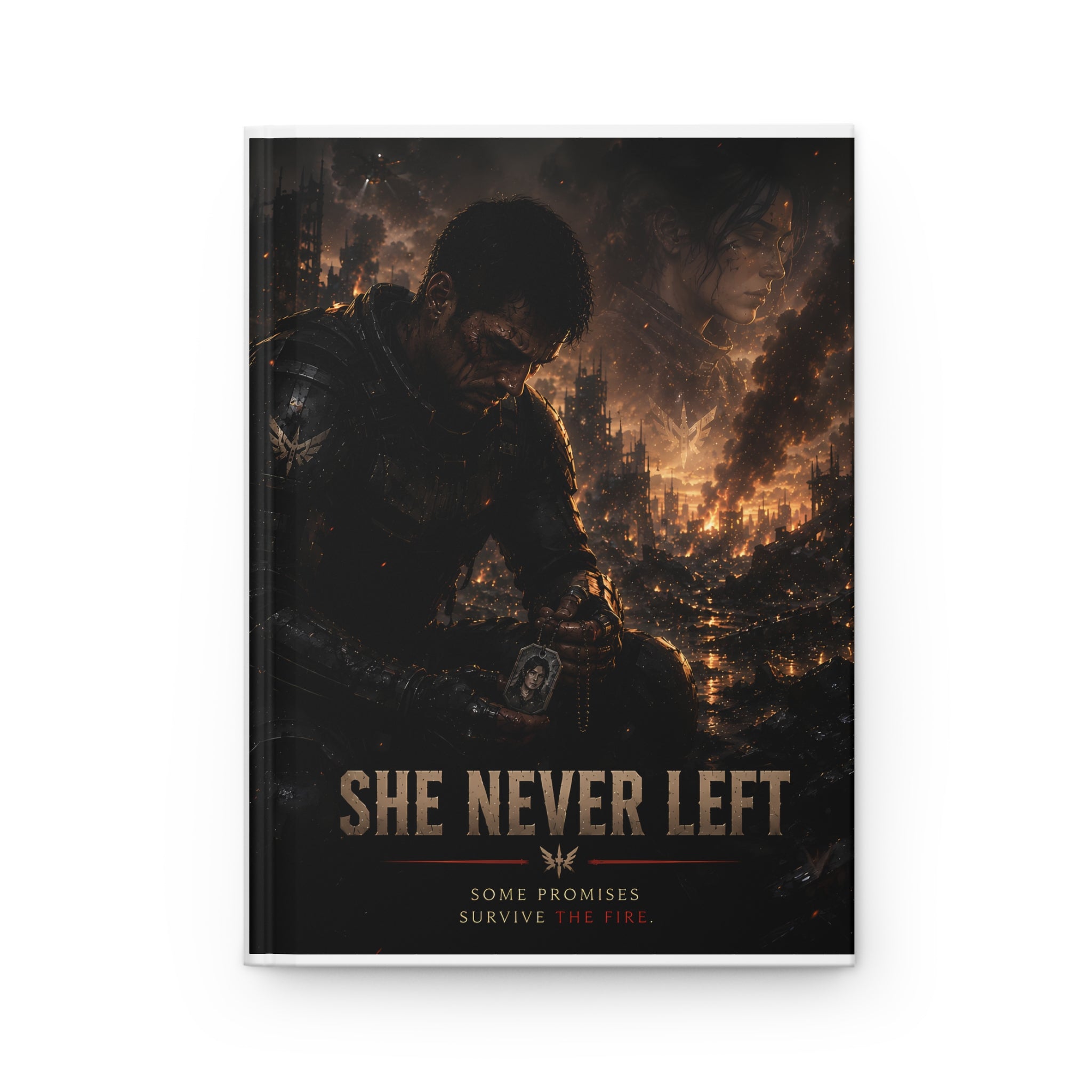 Hardcover Journal — "She Never Left" Fantasy Art Notebook