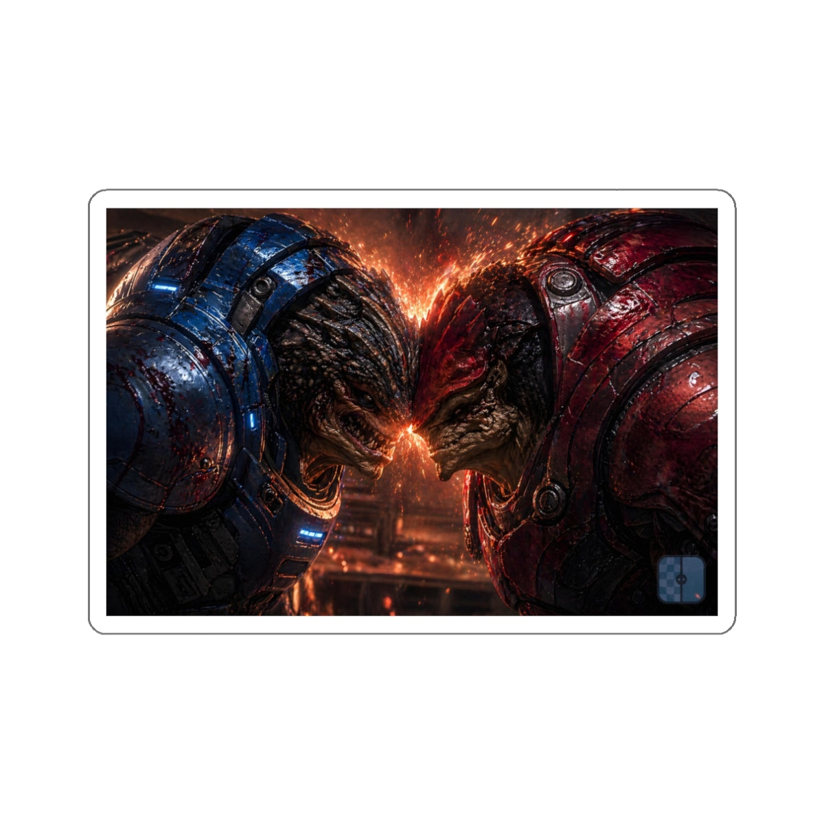 Clash of the Titans — Krogan Warriors Fan Art Die-Cut Sticker | Mass Effect Decal