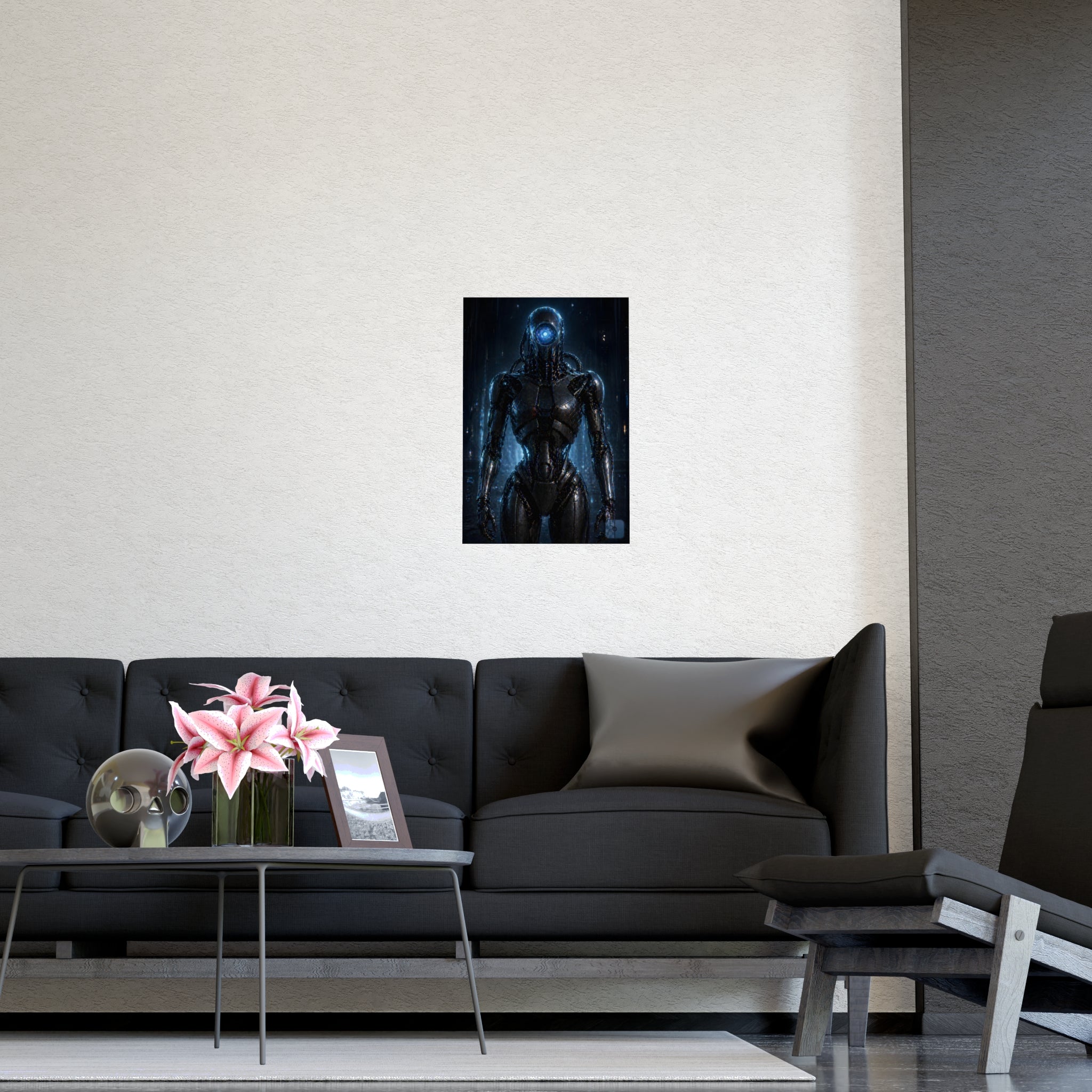 Self-Aware — Cybernetic Entity Sci-Fi Matte Poster | Wall Art