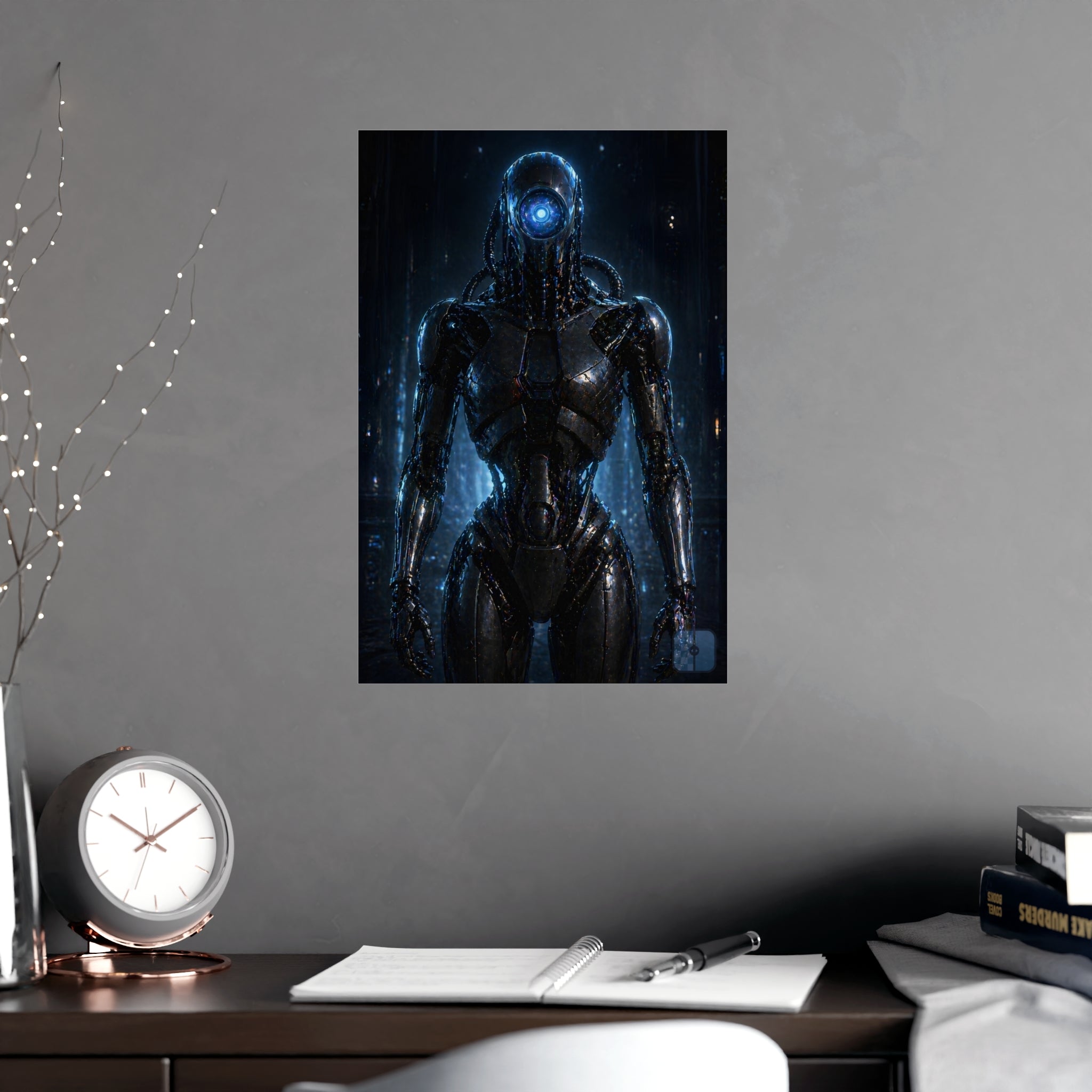 Self-Aware — Cybernetic Entity Sci-Fi Matte Poster | Wall Art