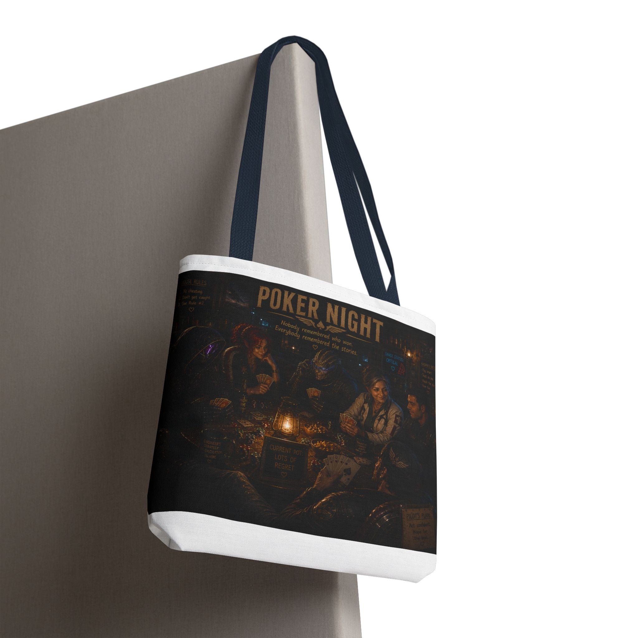 Poker Night Tote Bag — Vintage Casino Game Night Canvas Tote