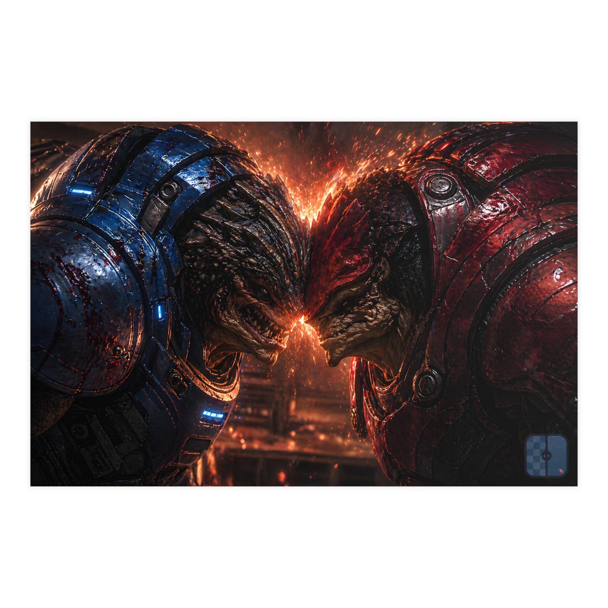 Clash of the Titans: Standoff — Krogan Warriors Fan Art Matte Poster | Mass Effect Wall Art