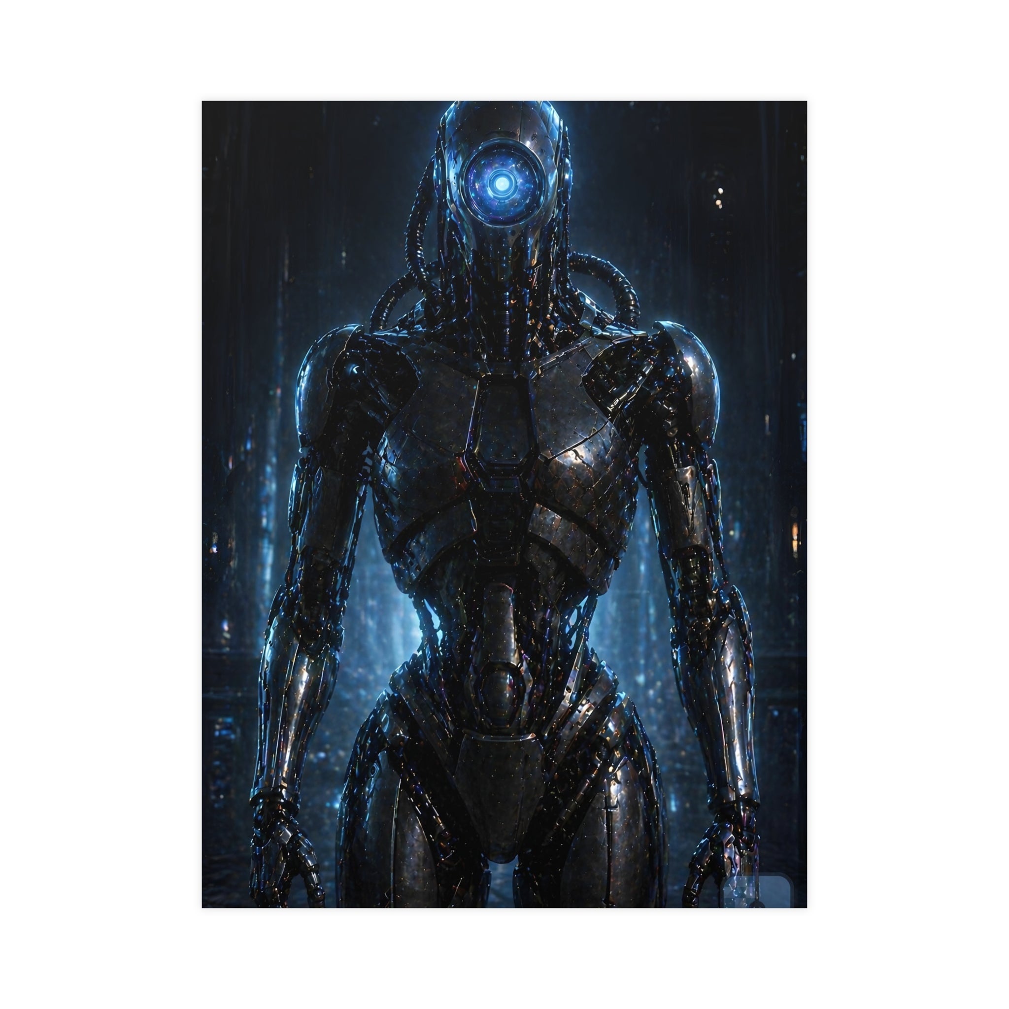Self-Aware — Cybernetic Entity Sci-Fi Matte Poster | Wall Art