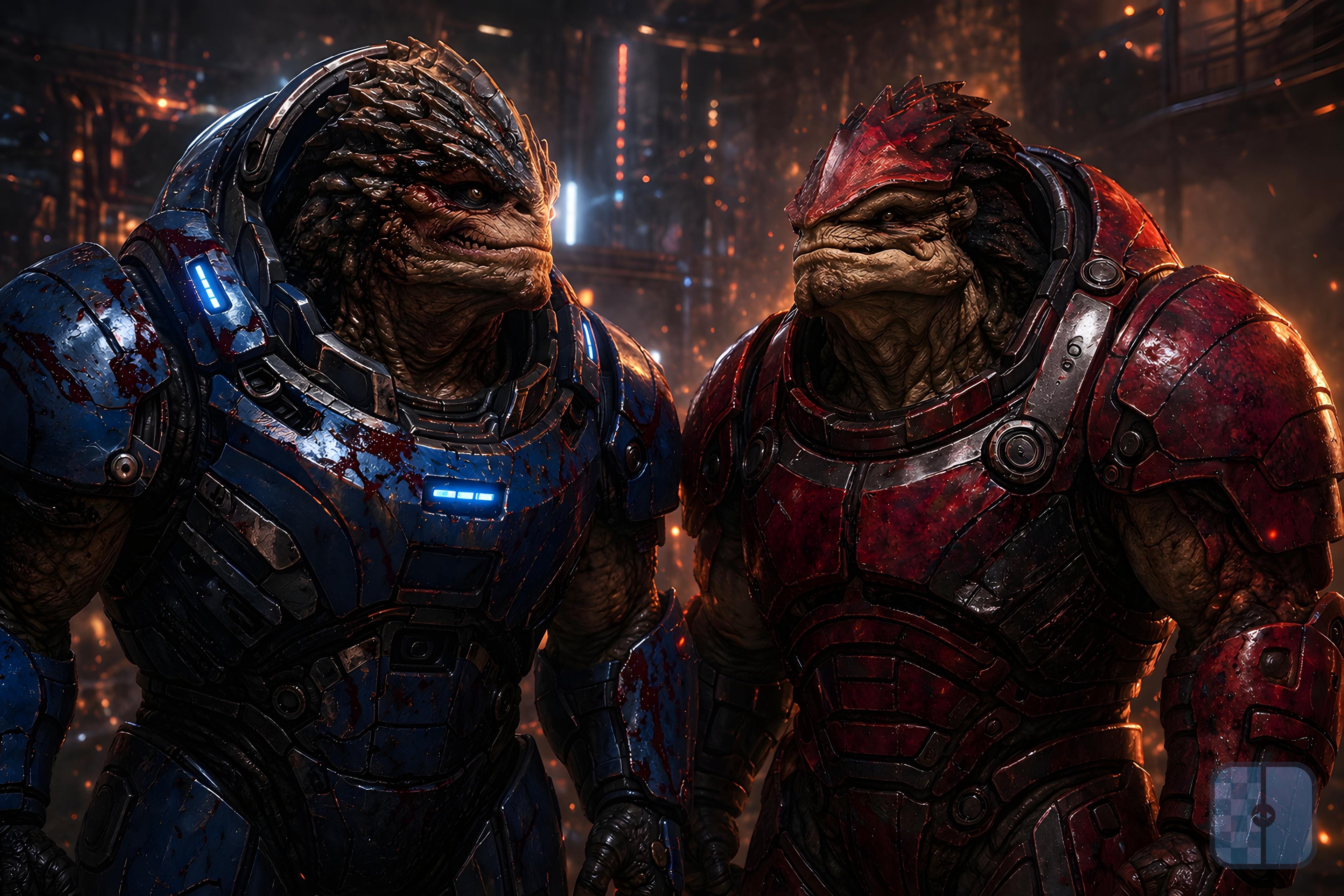 Clash of the Titans: Standoff — Krogan Warriors Fan Art Print | Mass Effect Digital Download